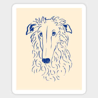 Borzoi (Beige and Blue) Sticker